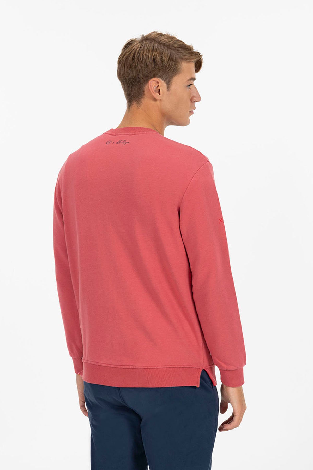 DELAVÉ RED ORANGE CONTRAST SILHOUETTE PRINT SWEATSHIRT