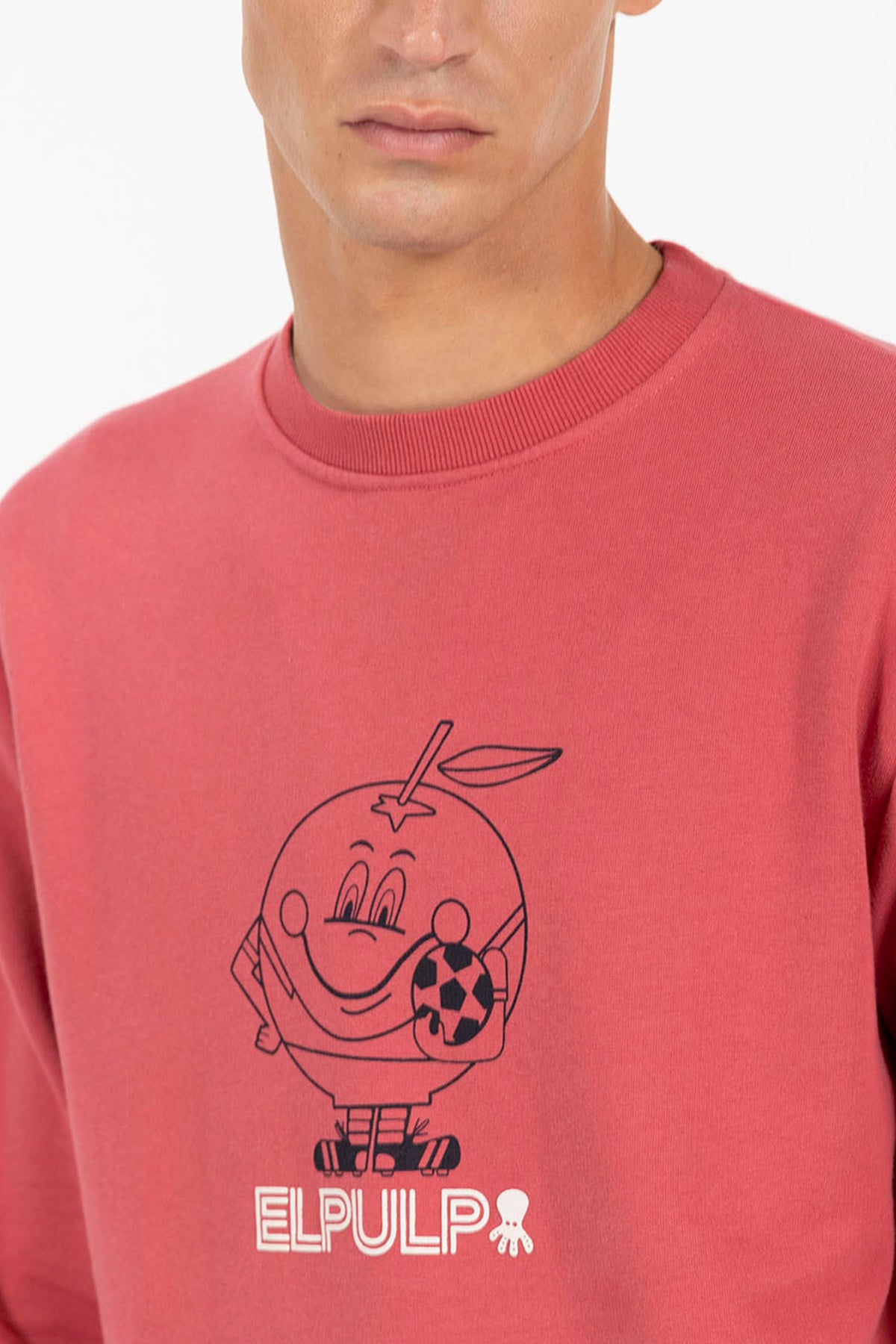 DELAVÉ RED ORANGE CONTRAST SILHOUETTE PRINT SWEATSHIRT