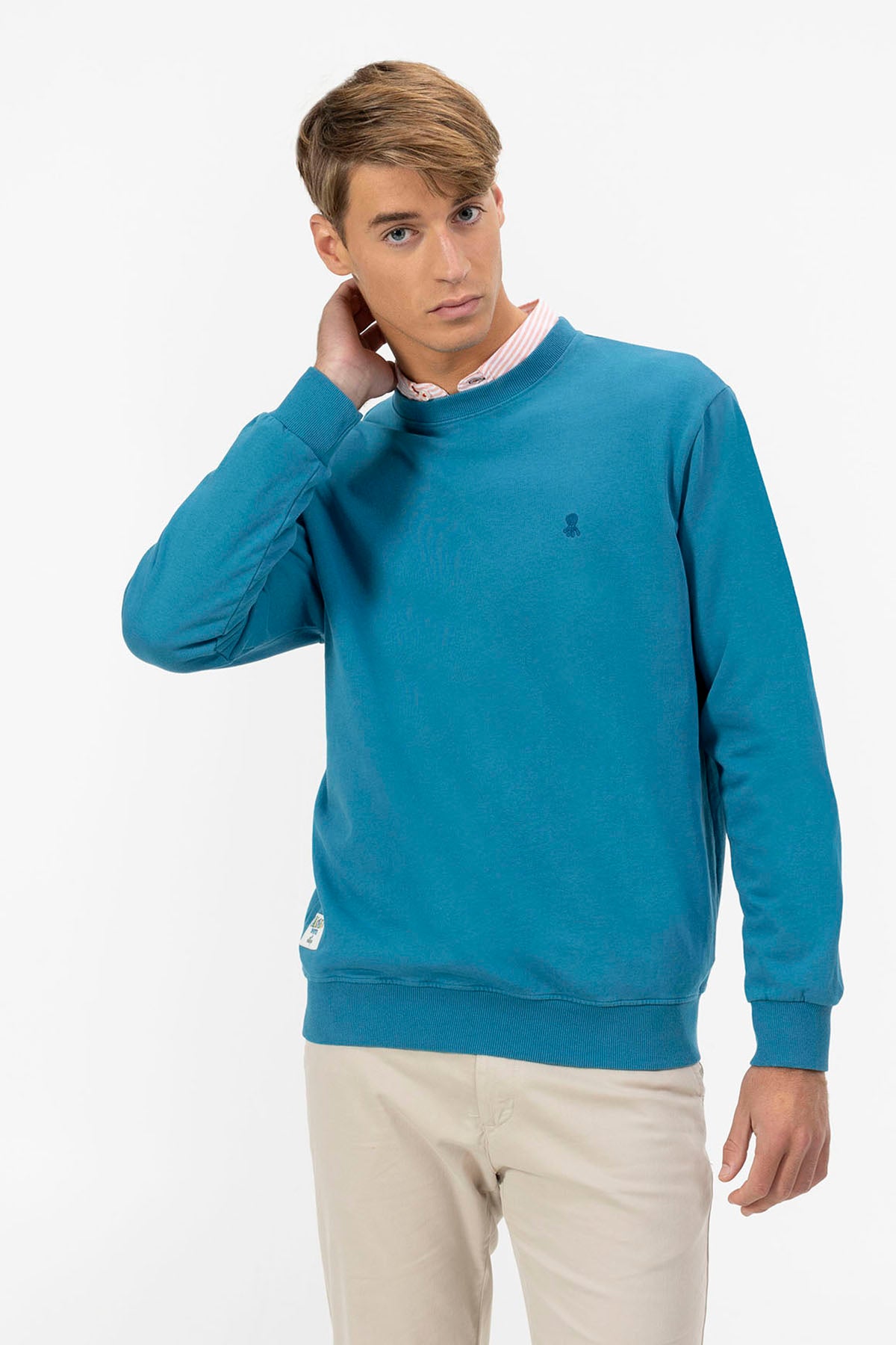 SAPPHIRE BLUE OCTOPUS EMBROIDERED SWEATSHIRT