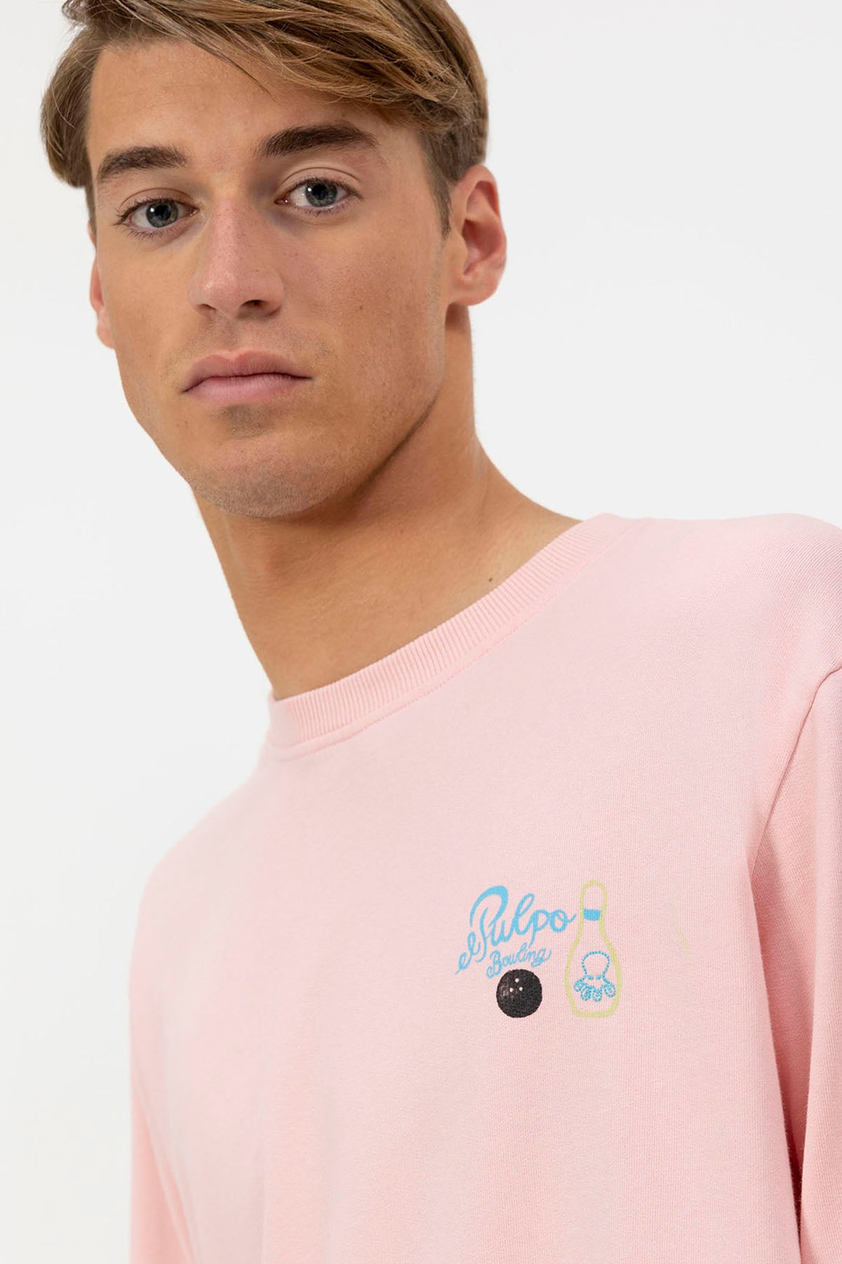 PINK BOWLING CUSTOMS PRINT SWEATSHIRT