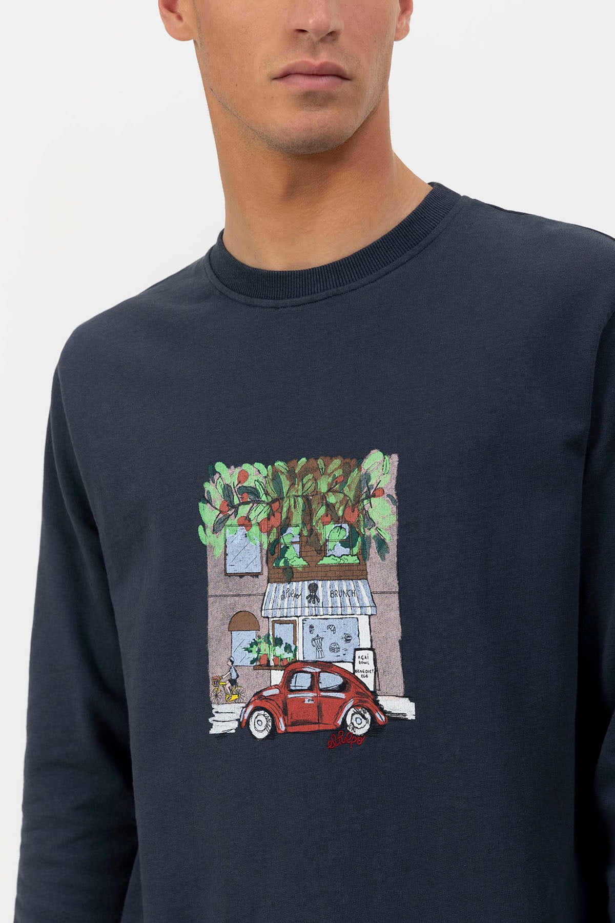 ELPULPO SHOP NAVY BLUE PRINTED SWEATSHIRT DELAVÉ