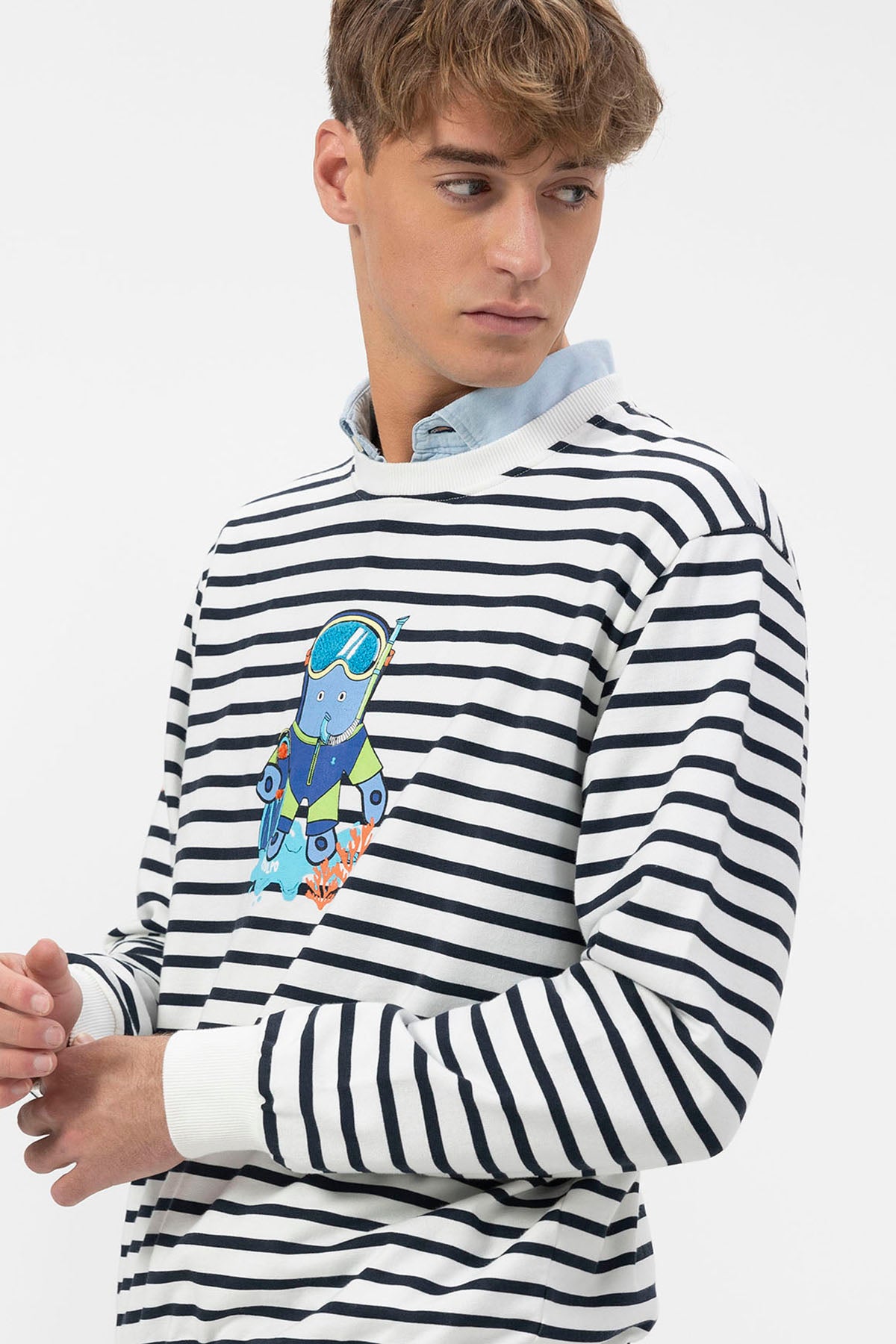 ELPULPO SWEATSHIRT PRINT SNORKEL PURE WHITE