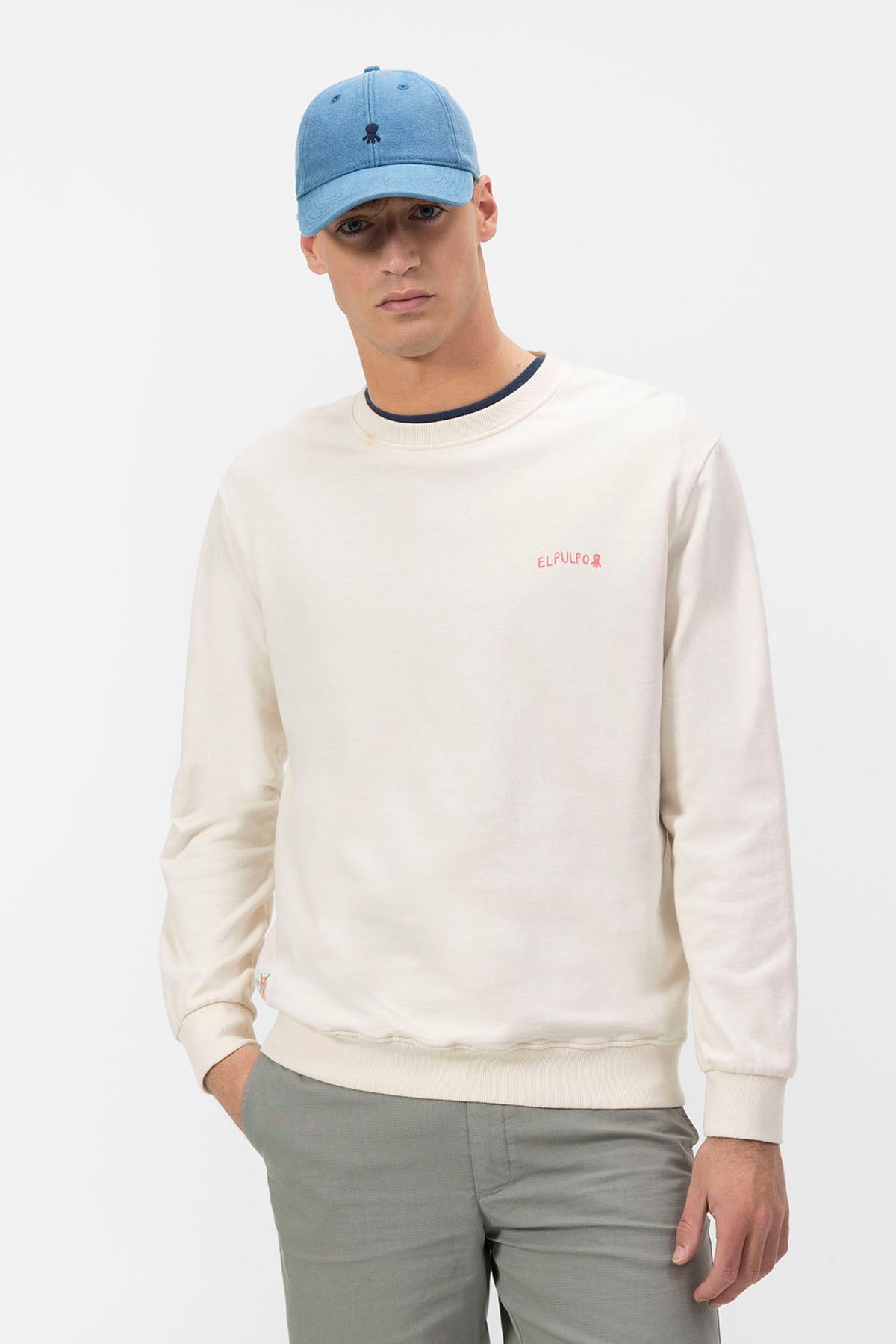 SWEATSHIRT WITH OFF-WHITE AZUR COAT PRINT