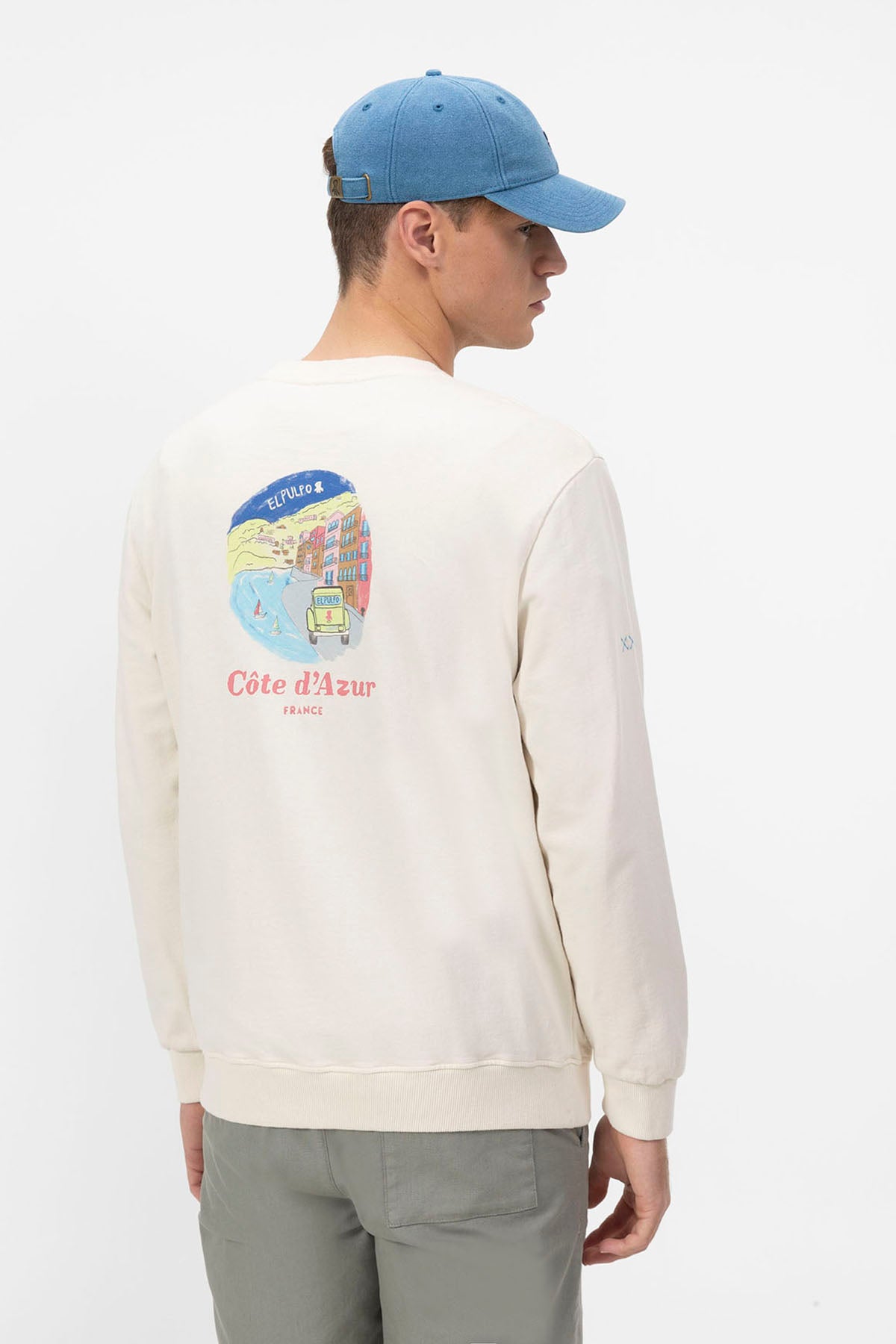 SUDADERA ESTAMPADO COTE DE AZUR BLANCO ROTO