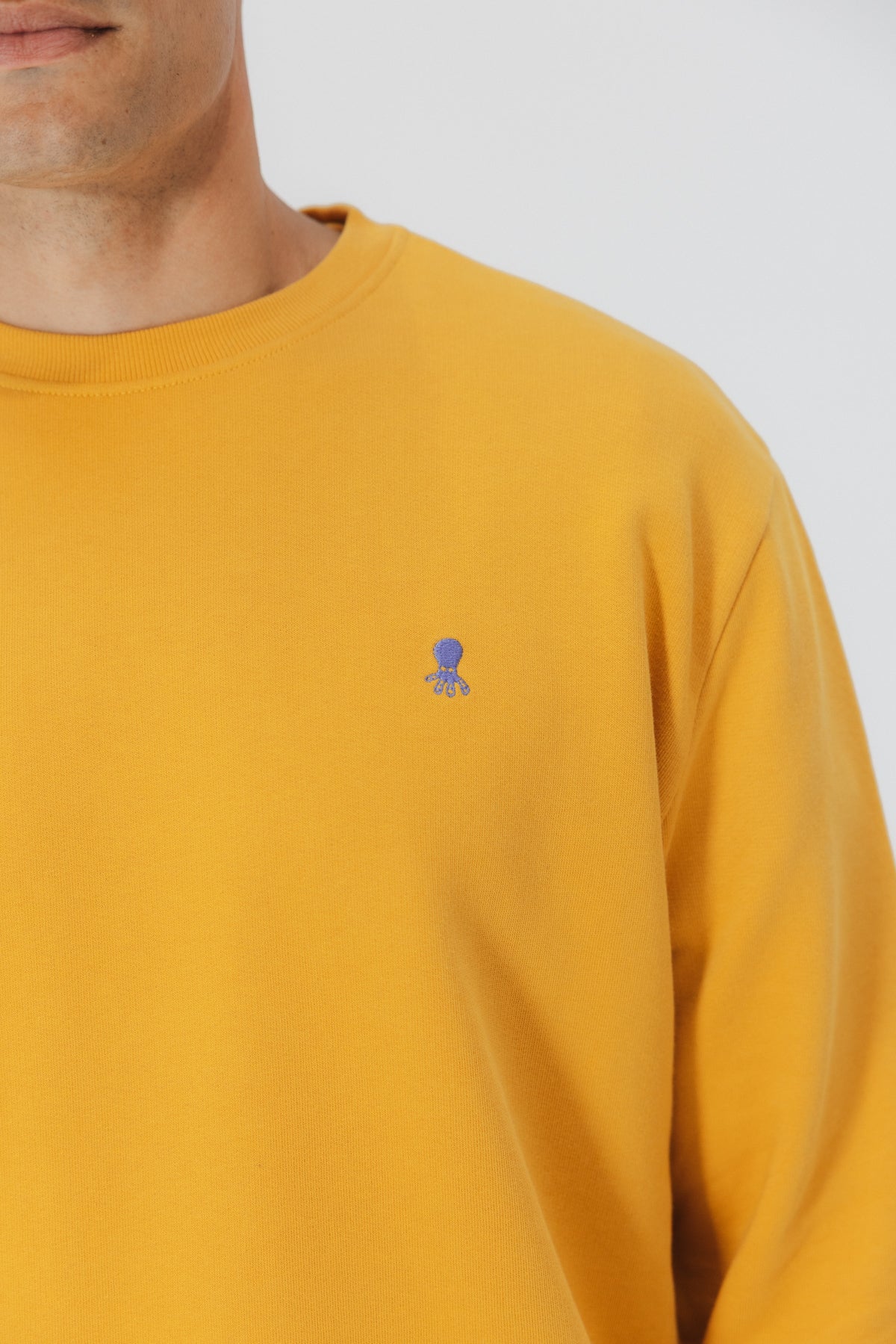 SUDADERA BORDADO CONTRASTE MOSTAZA