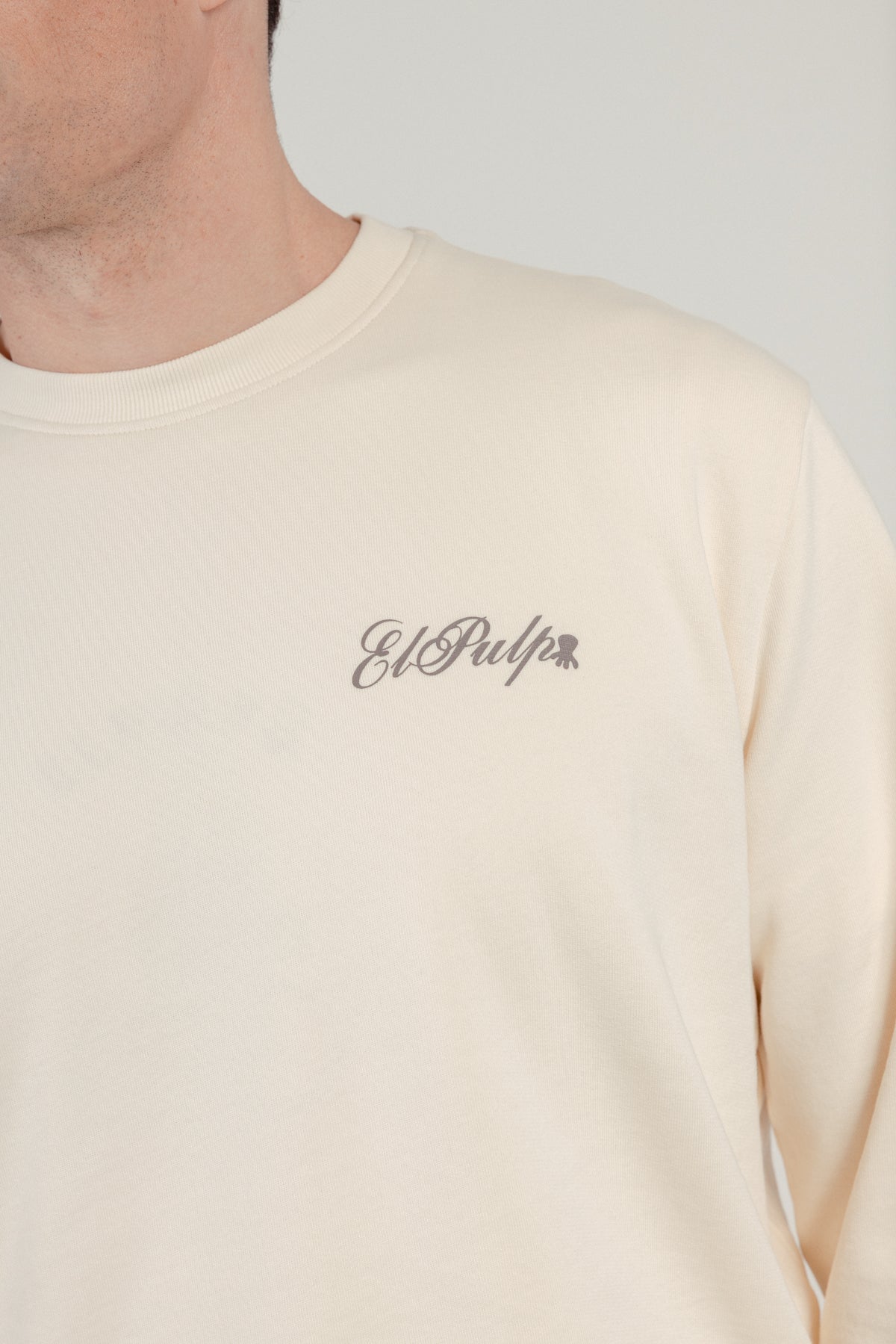 Sudadera estampado óleo paisaje blanco roto