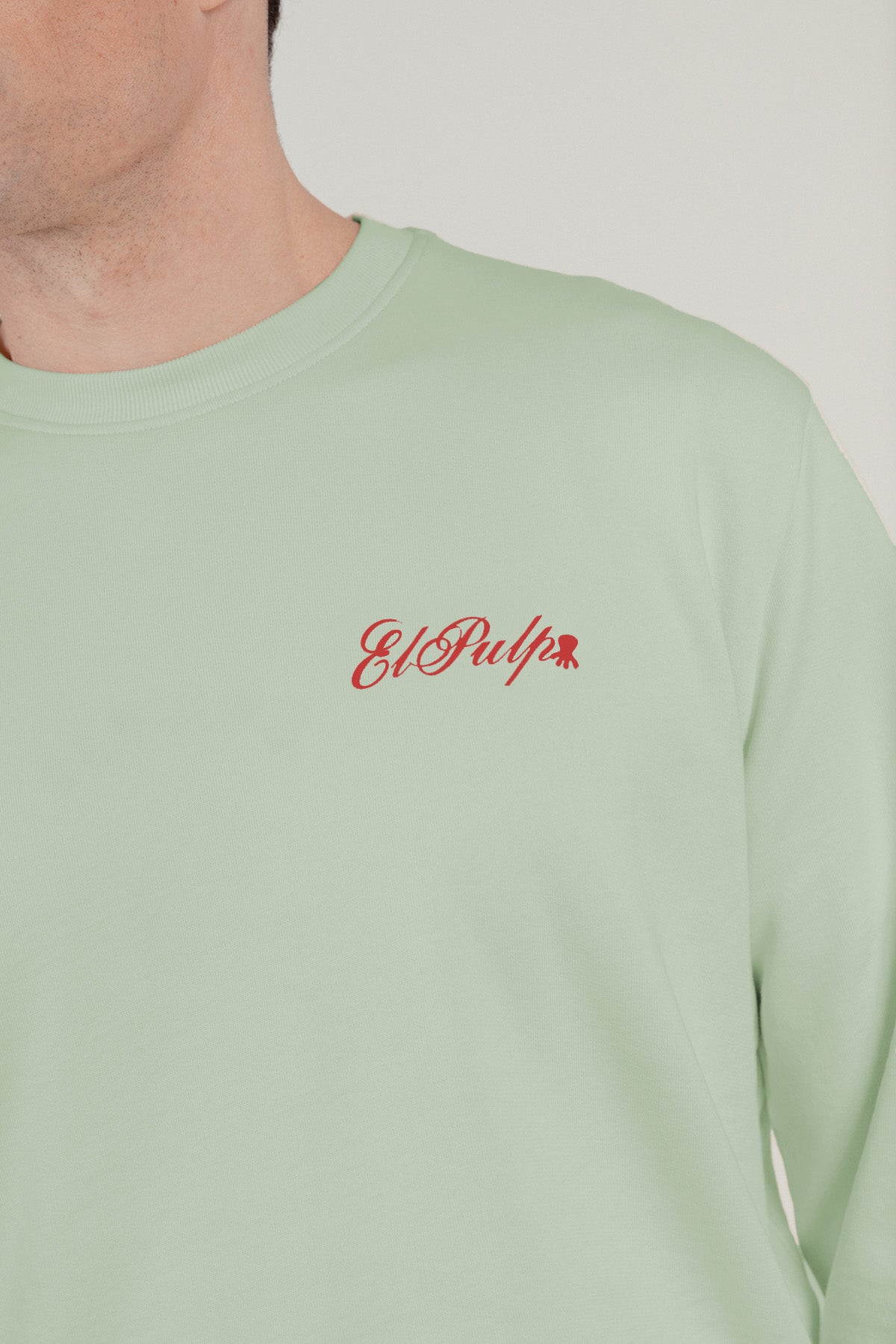 Sudadera estampado óleo paisaje verde menta