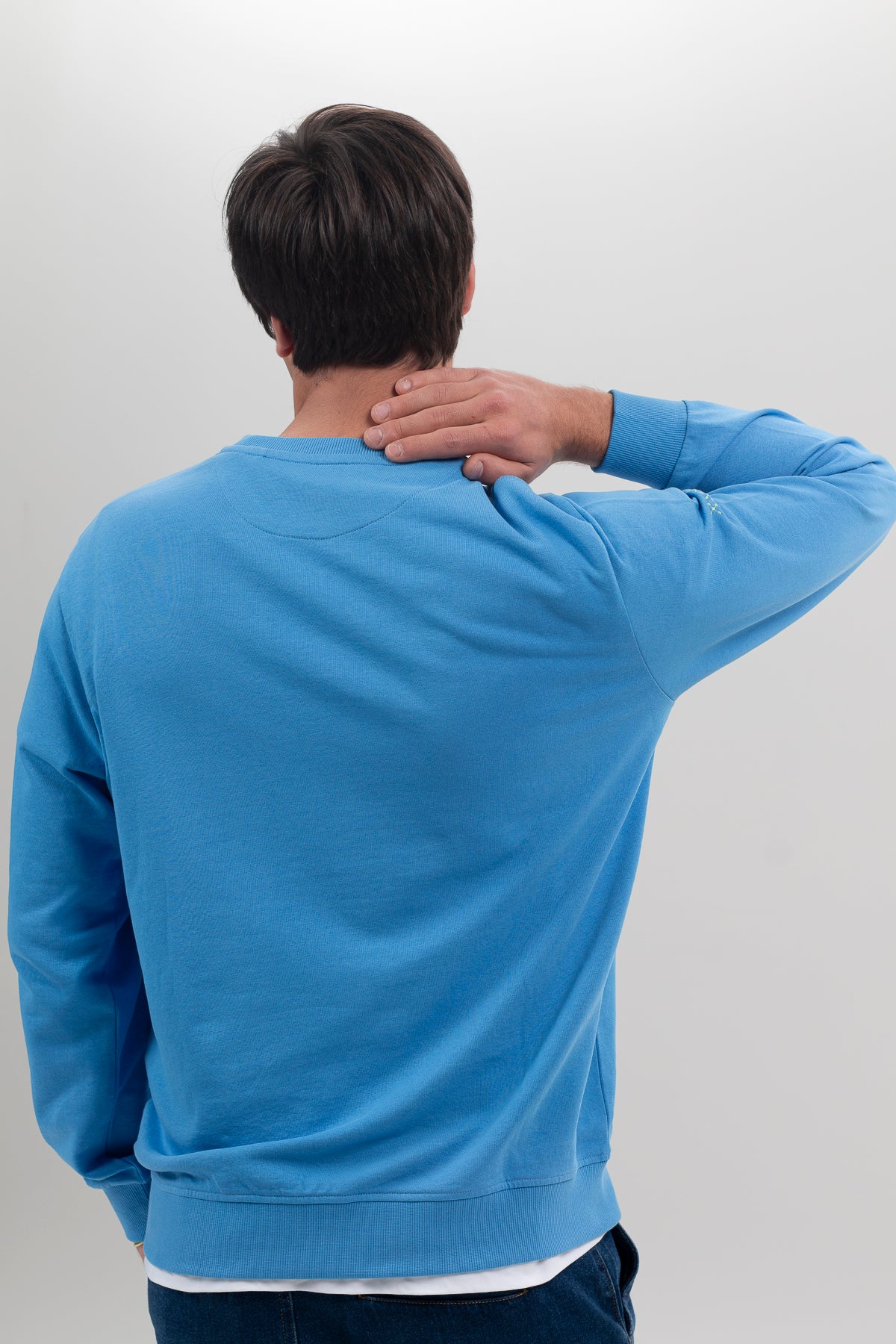 Sudadera estampado logo azul lavanda