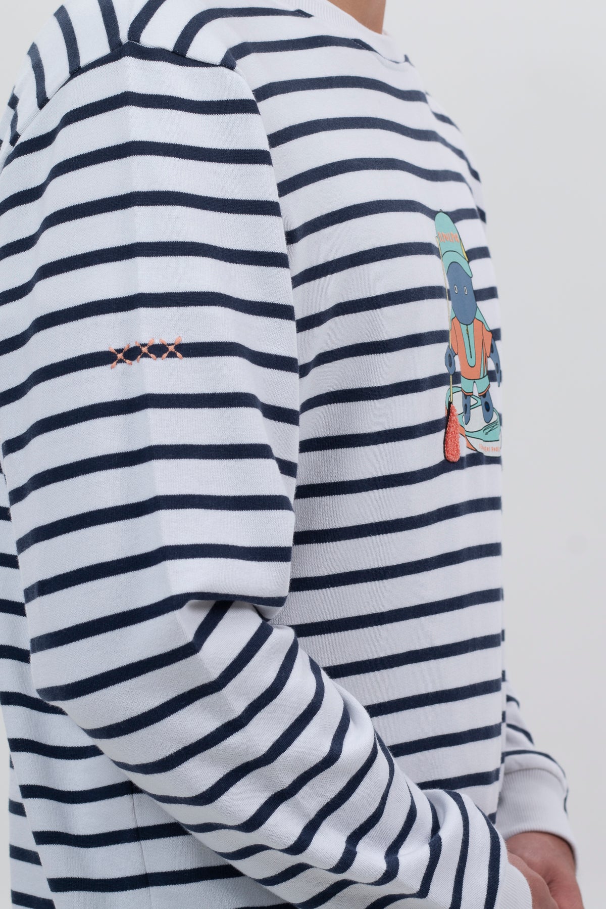 Sudadera rayas elPulpo paddle surf blanco puro