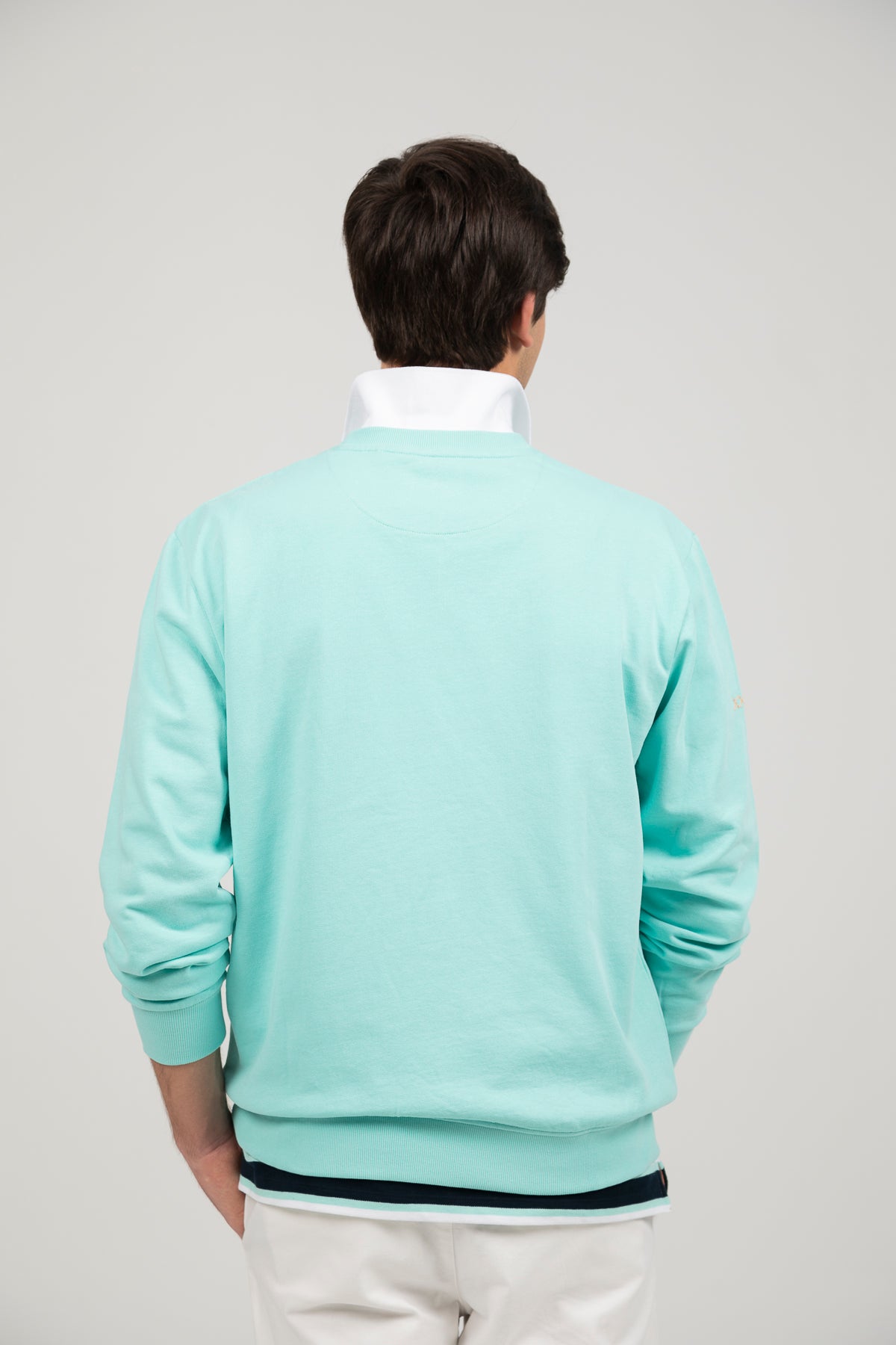 Sudadera logo contraste verde agua