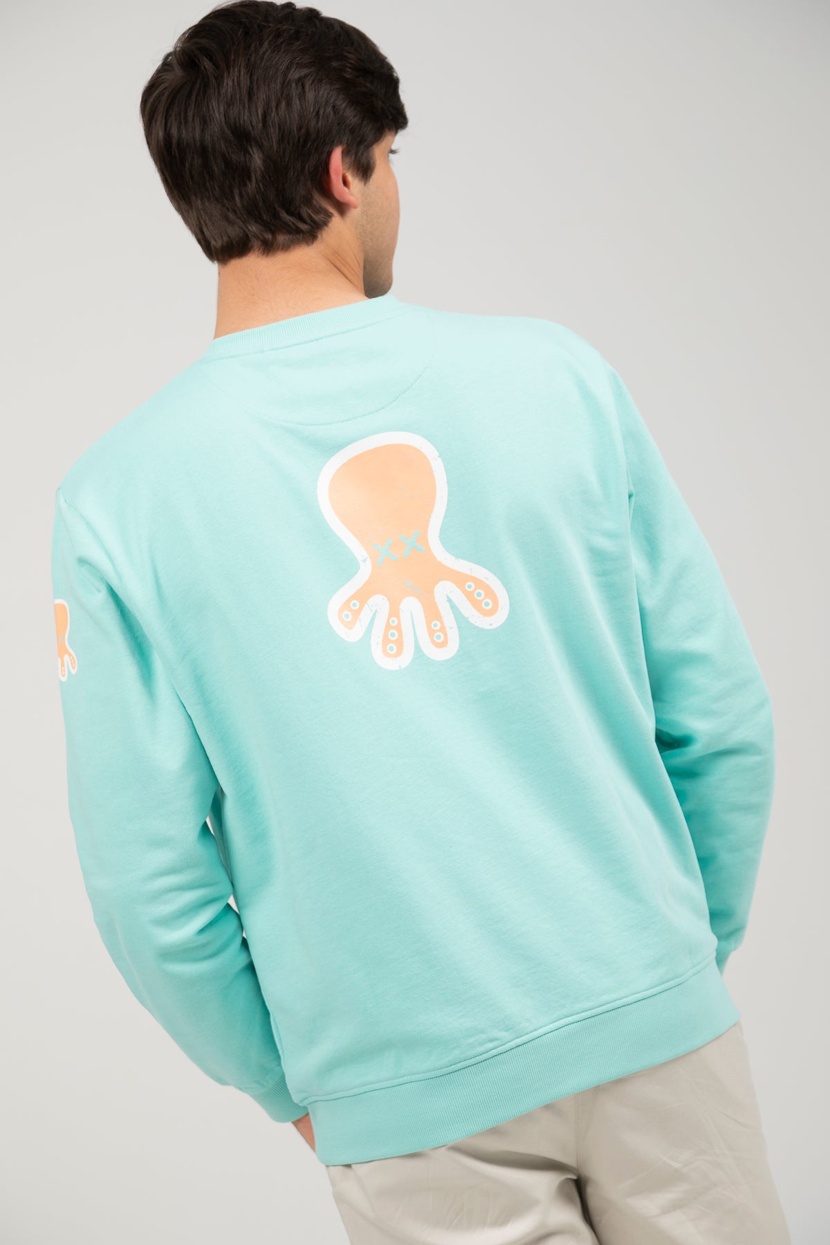 Sudadera logo multiposición verde agua