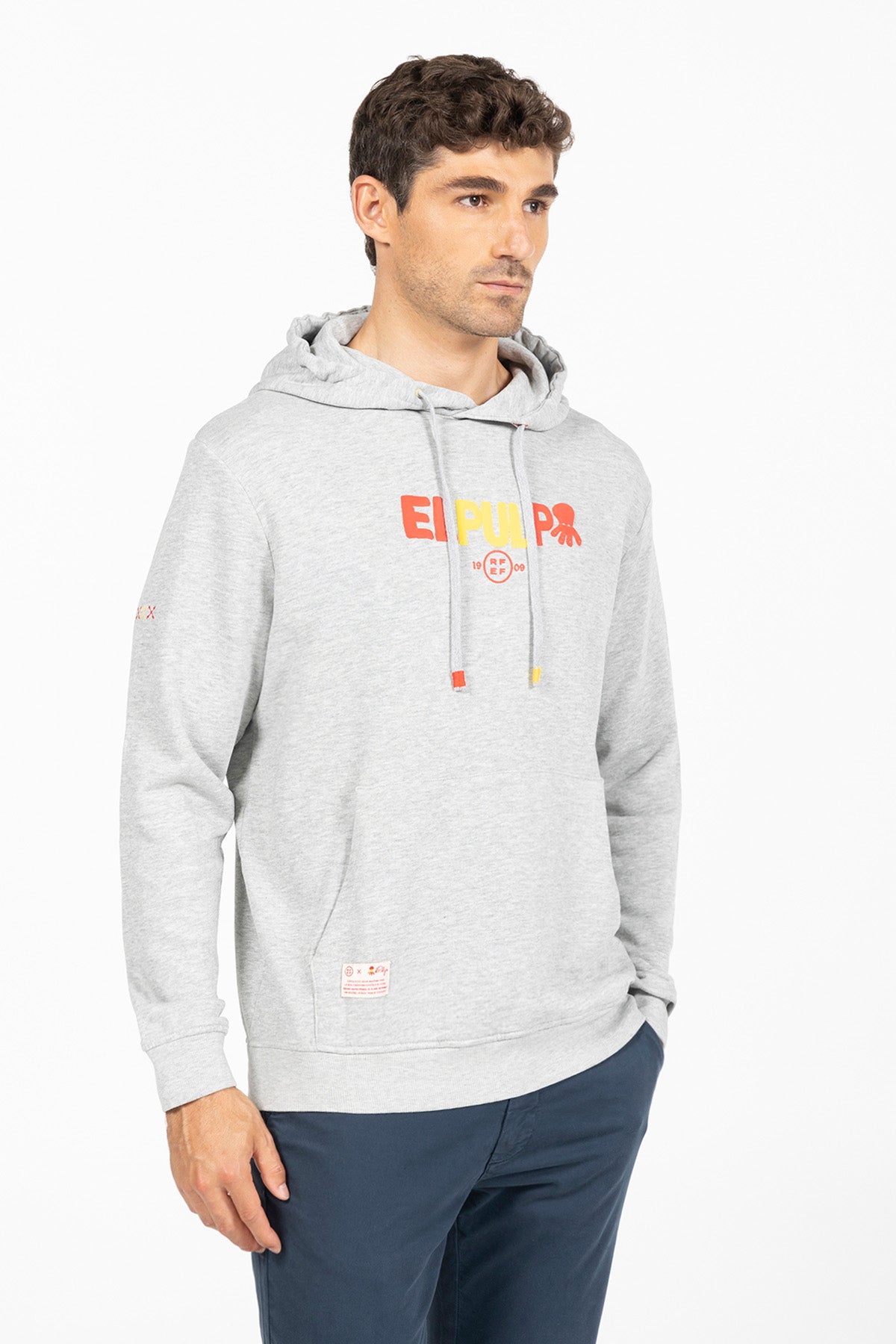 SUDADERA CAPUCHA LETTERING RFEF GRIS VIGORÉ