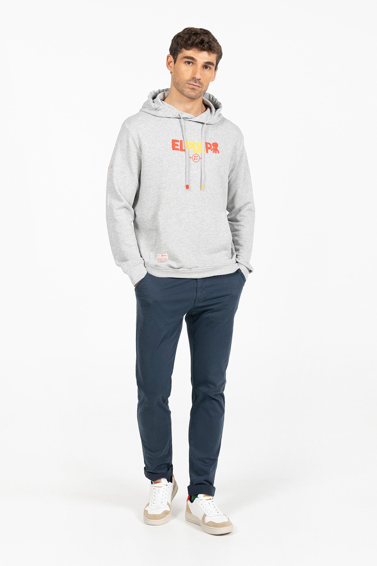 SUDADERA CAPUCHA LETTERING RFEF GRIS VIGORÉ