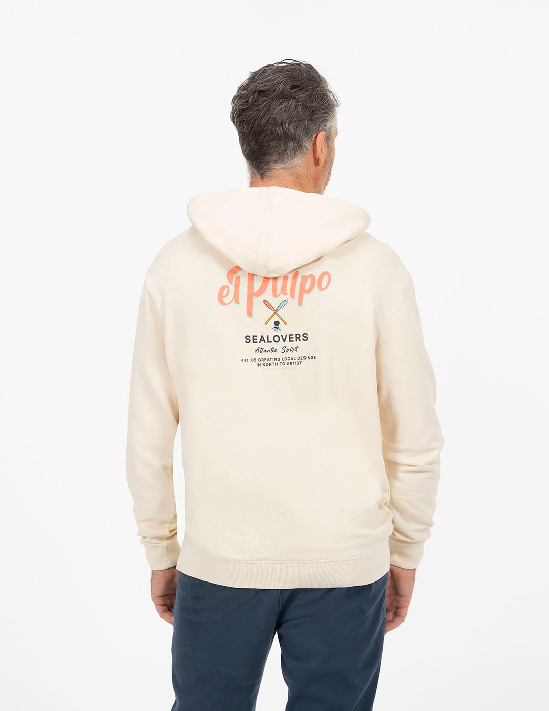 SUDADERA CAPUCHA ESTAMPADO MENSAJE SEALOVERS BLANCO ROTO