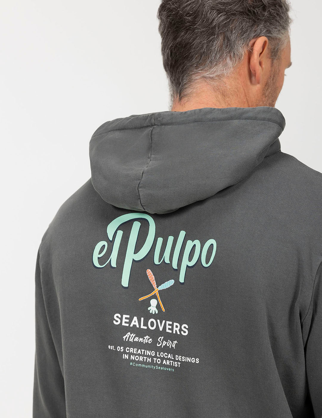 SUDADERA CAPUCHA ESTAMPADO MENSAJE SEALOVERS CARBÓN