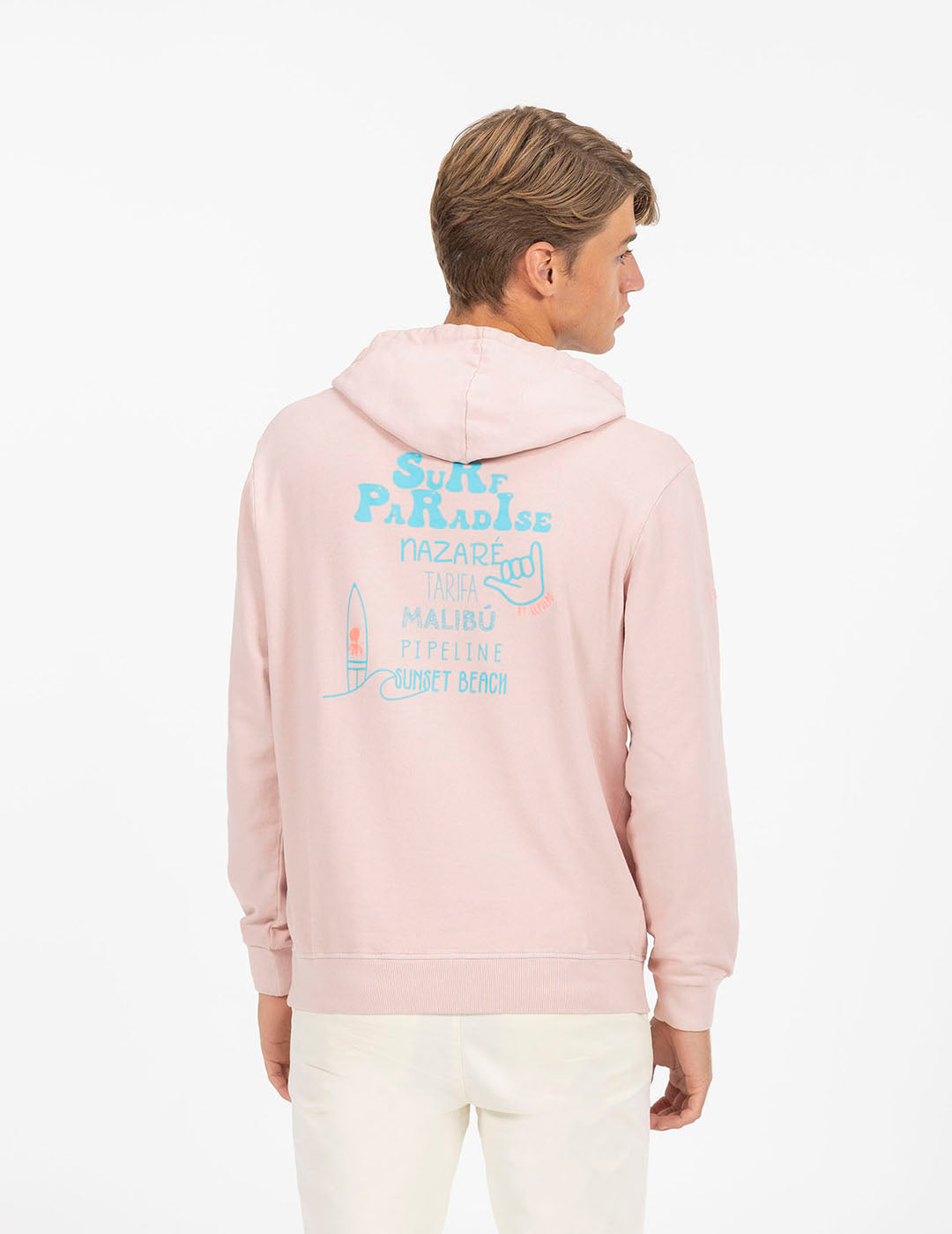 SURF PARADISE PINK DELAVÉ PRINT HOODIE