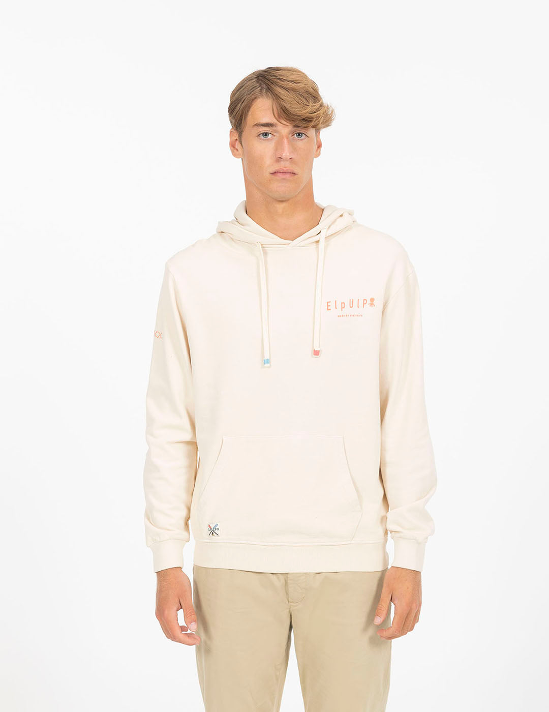 SUDADERA CAPUCHA LAVADA PLAGE BLANCO ROTO