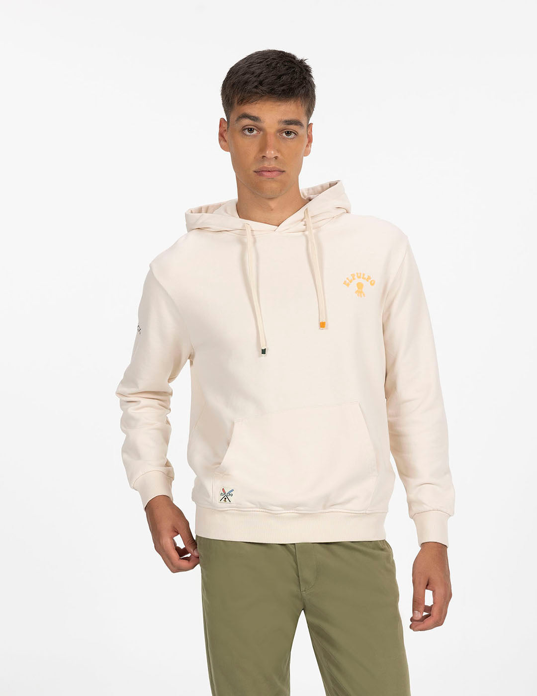 SUDADERA CAPUCHA CARAVANA MONTAÑAS BLANCO ROTO