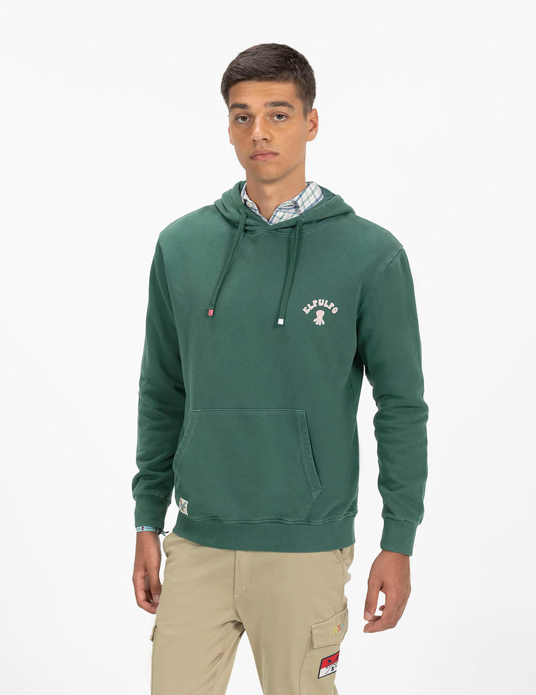 SUDADERA CAPUCHA CARAVANA MONTAÑAS VERDE INGLÉS