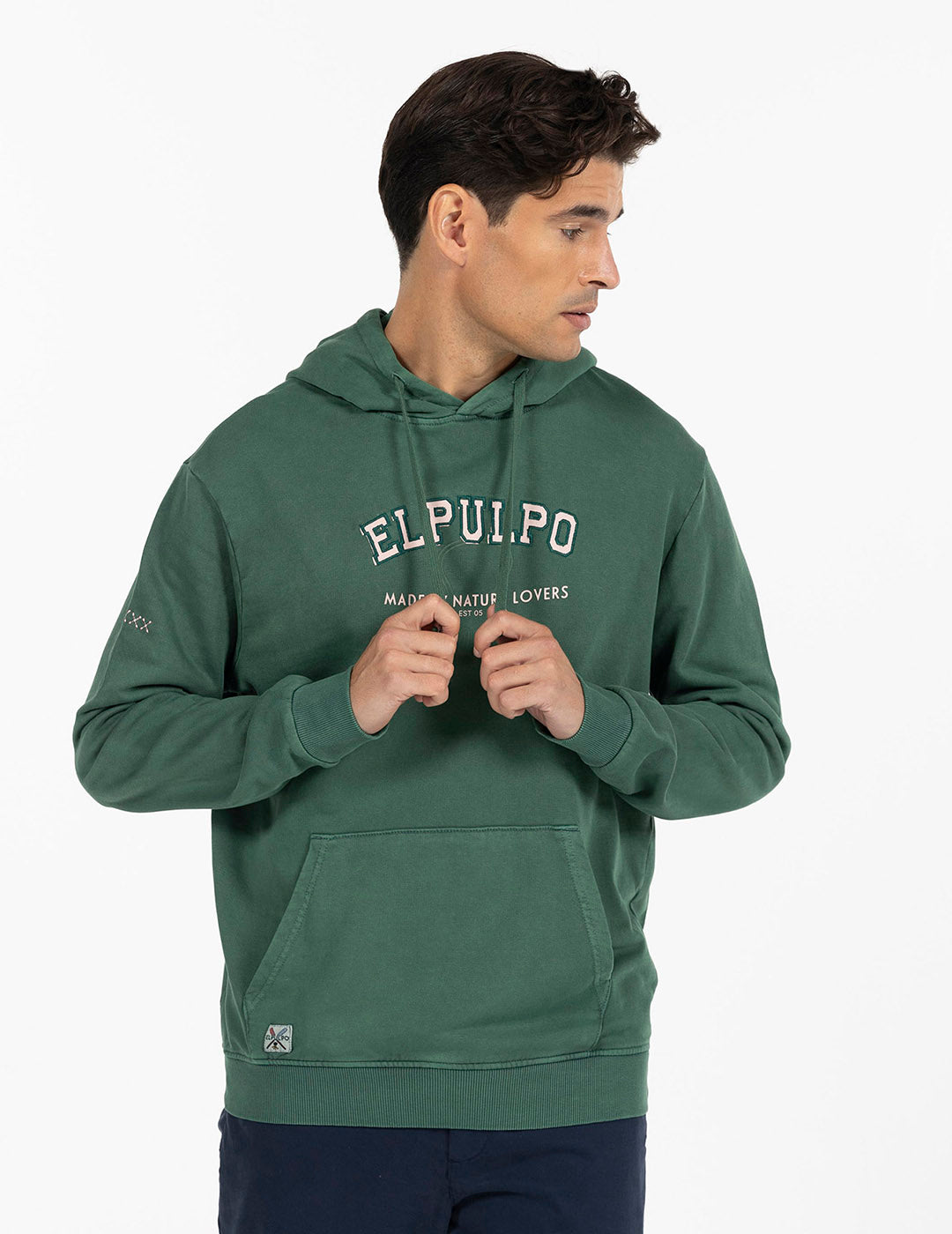 SUDADERA CAPUCHA TEJIDO EL PULPO UNIVERSITY VERDE INGLÉS