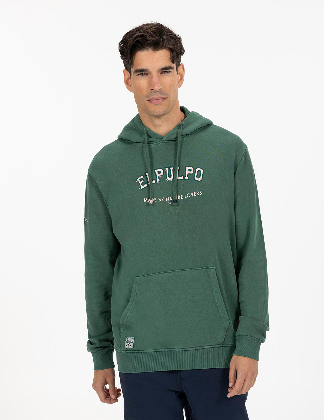 SUDADERA CAPUCHA TEJIDO EL PULPO UNIVERSITY VERDE INGLÉS