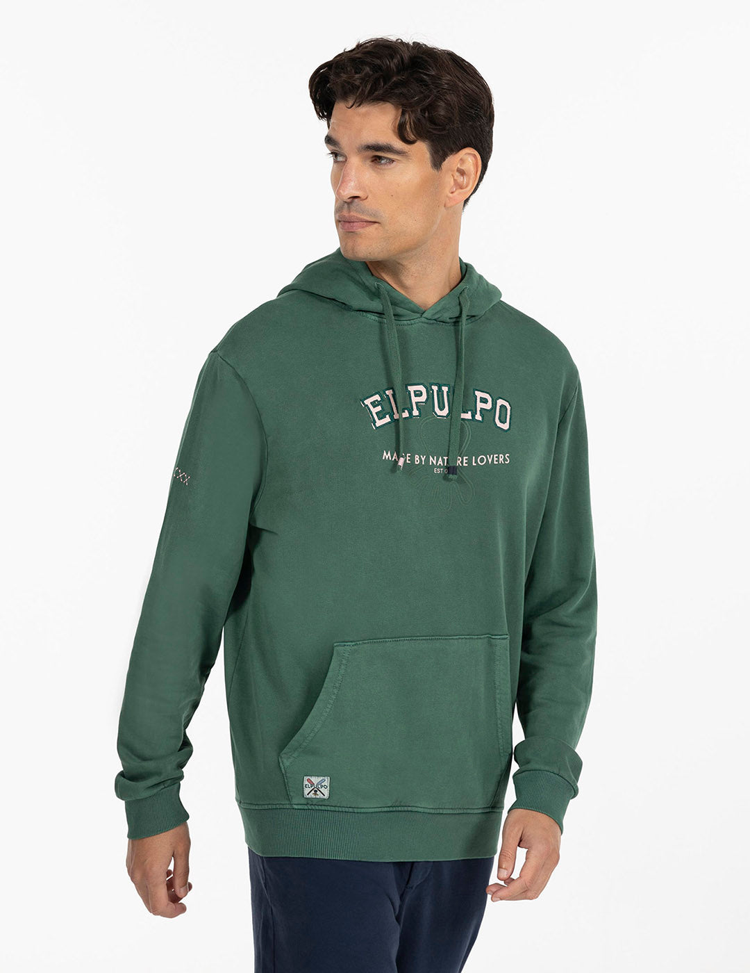 SUDADERA CAPUCHA TEJIDO EL PULPO UNIVERSITY VERDE INGLÉS