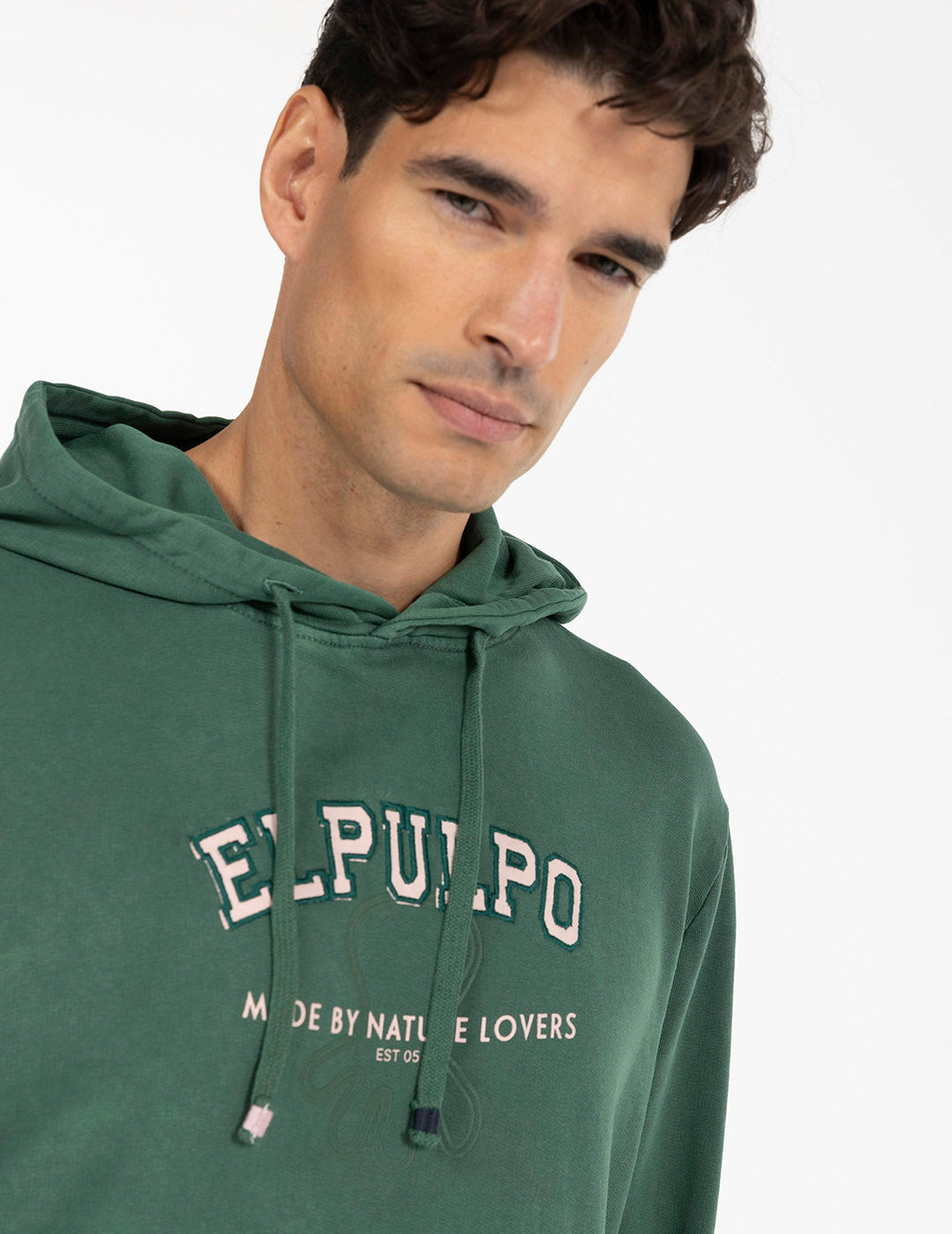 SUDADERA CAPUCHA TEJIDO EL PULPO UNIVERSITY VERDE INGLÉS