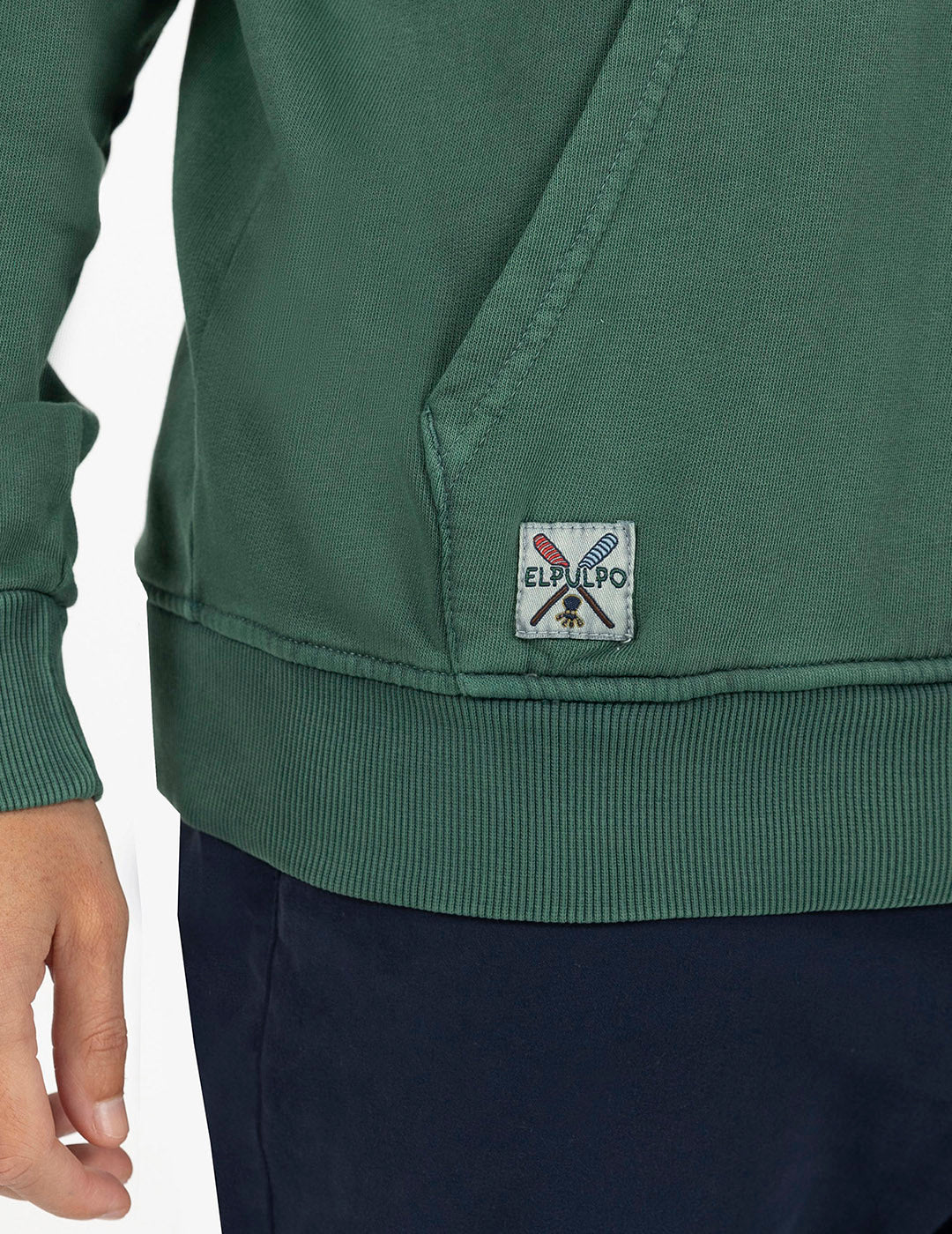 SUDADERA CAPUCHA TEJIDO EL PULPO UNIVERSITY VERDE INGLÉS