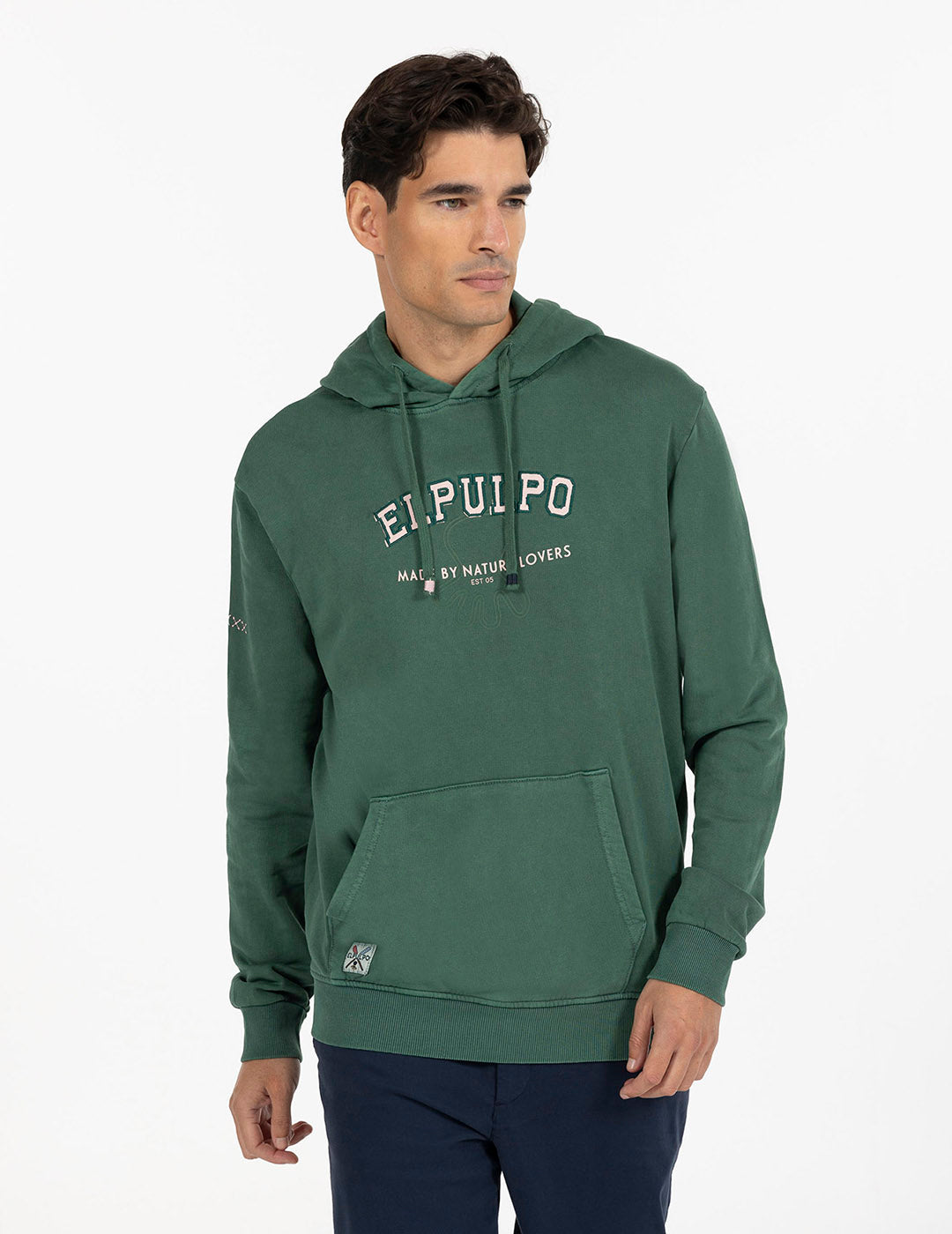 EL PULPO UNIVERSITY ENGLISH GREEN FABRIC HOODIE