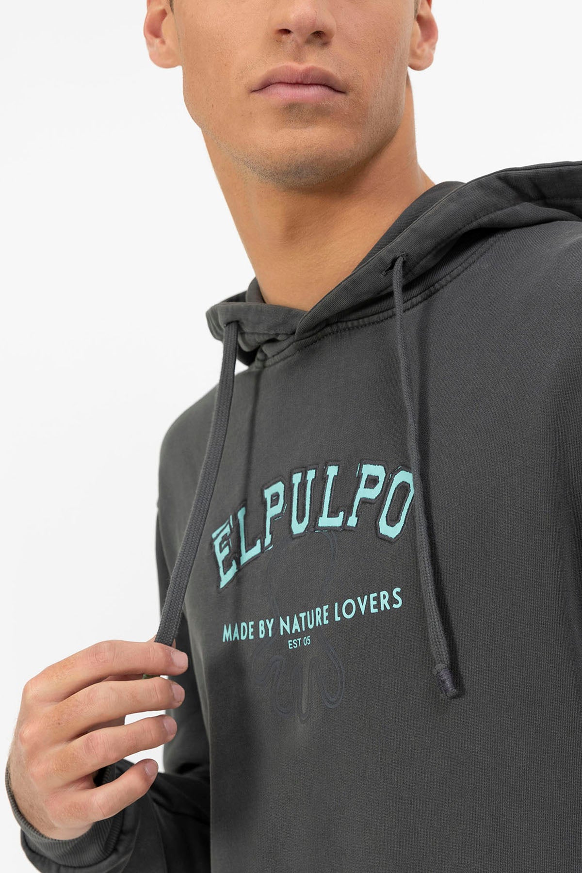 SUDADERA CAPUCHA TEJIDO EL PULPO UNIVERSITY CARBÓN