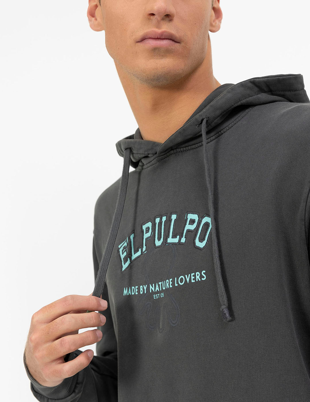 SUDADERA CAPUCHA TEJIDO EL PULPO UNIVERSITY CARBÓN