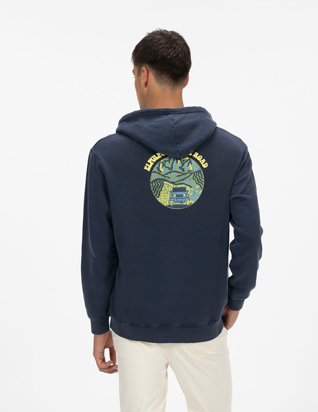 DELAVÉ NAVY BLUE ROUND DESERT HOODIE