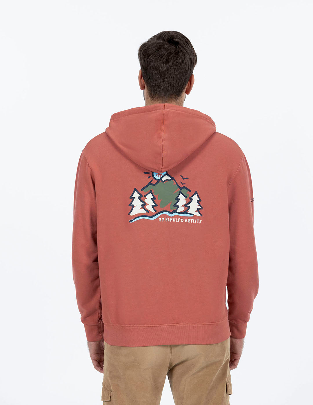 PINK FLAMINGO MOUNTAIN PRINT HOODIE