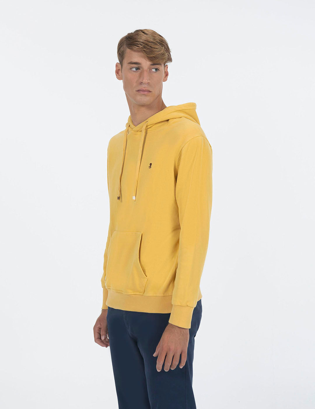 DELAVÉ MUSTARD EMBROIDERY WASHED HOODIE