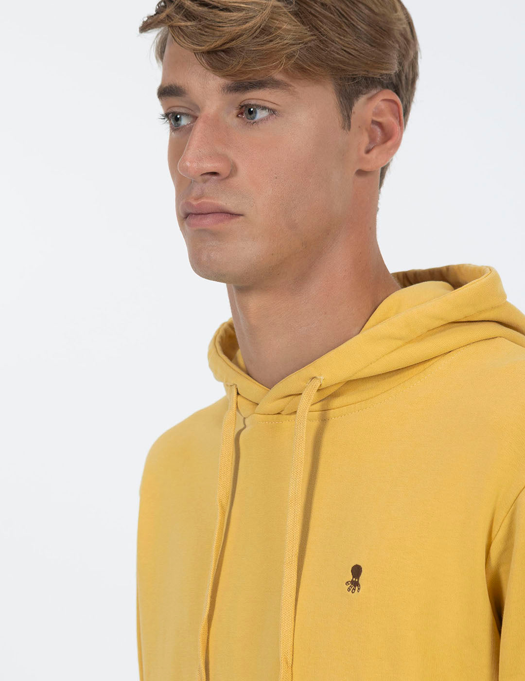 DELAVÉ MUSTARD EMBROIDERY WASHED HOODIE