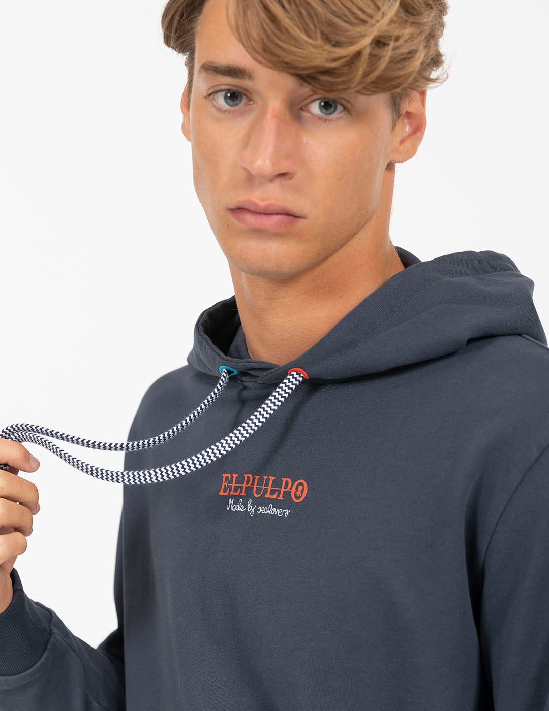 ELPULPO SPAINSNOW NAVY BLUE PRINTED HOODIE DELAVÉ