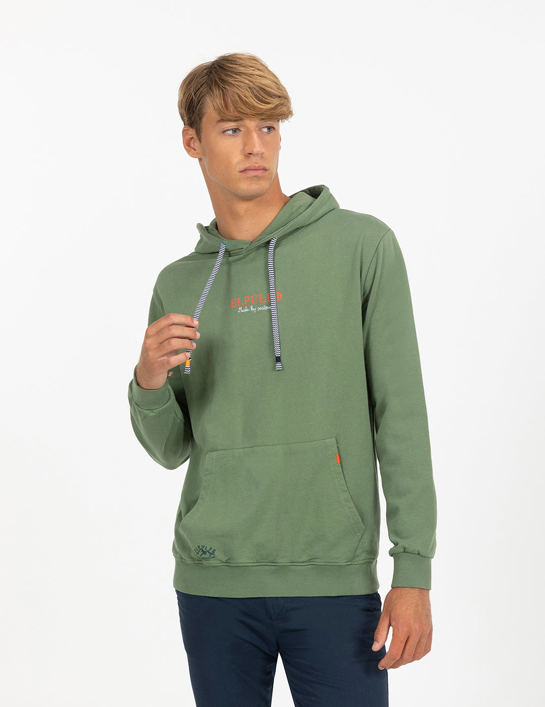 SUDADERA CAPUCHA ESTAMPADO ELPULPO SPAINSNOW VERDE DELAVÉ