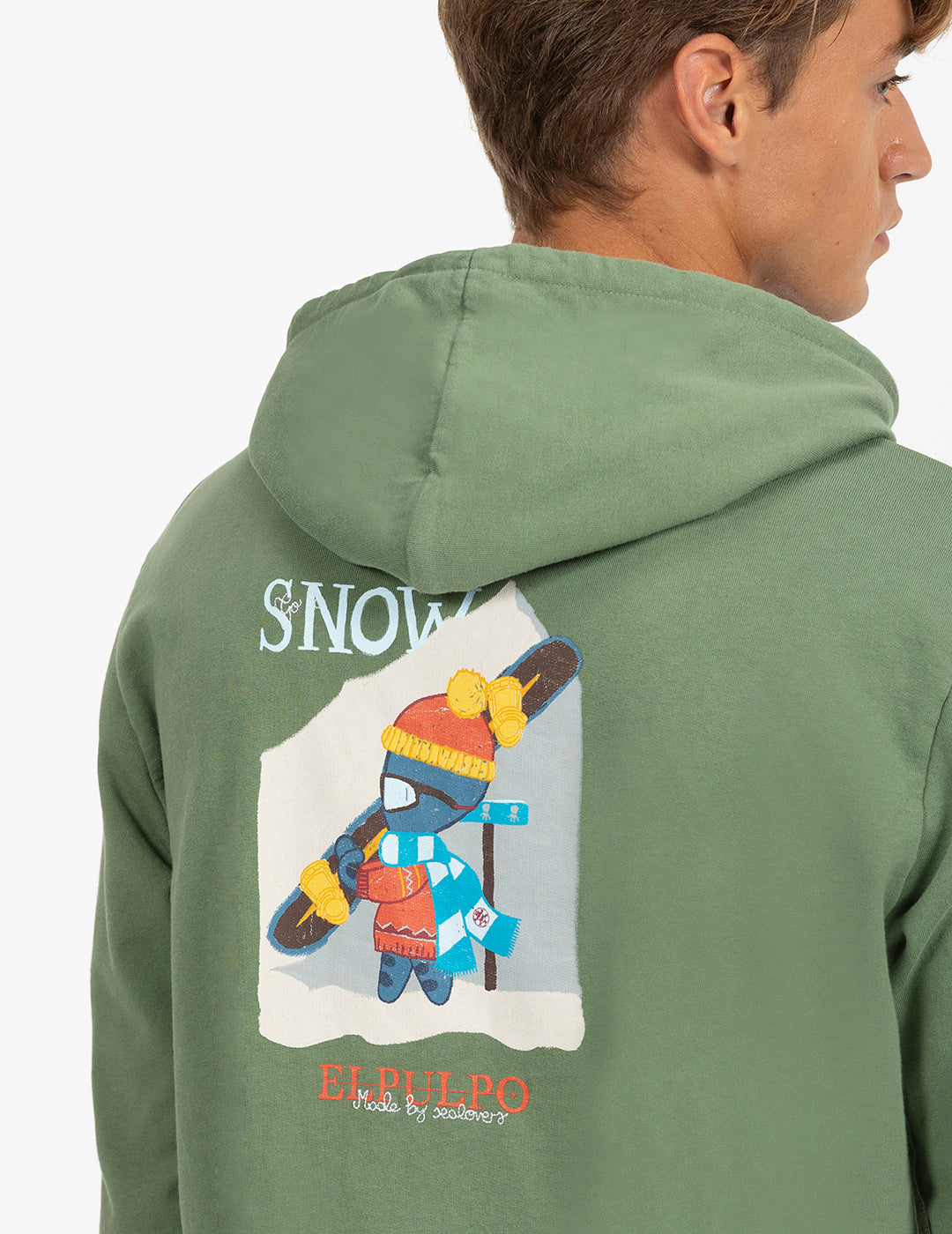 ELPULPO SPAINSNOW GREEN DELAVÉ PRINT HOODIE