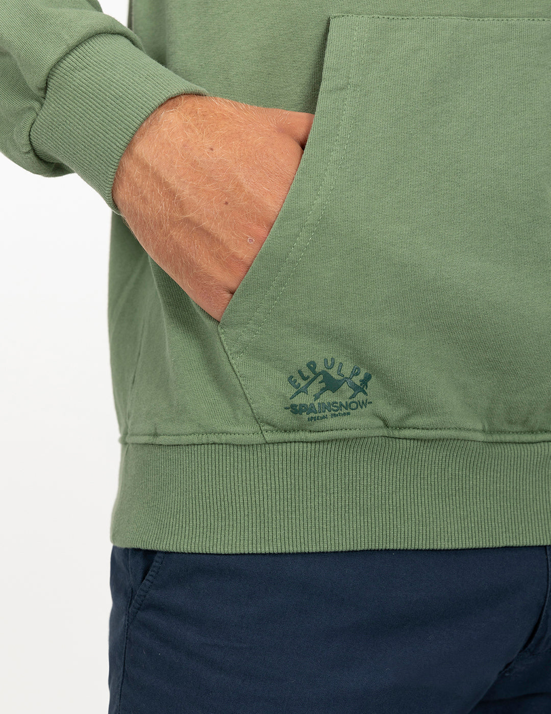 SUDADERA CAPUCHA ESTAMPADO ELPULPO SPAINSNOW VERDE DELAVÉ