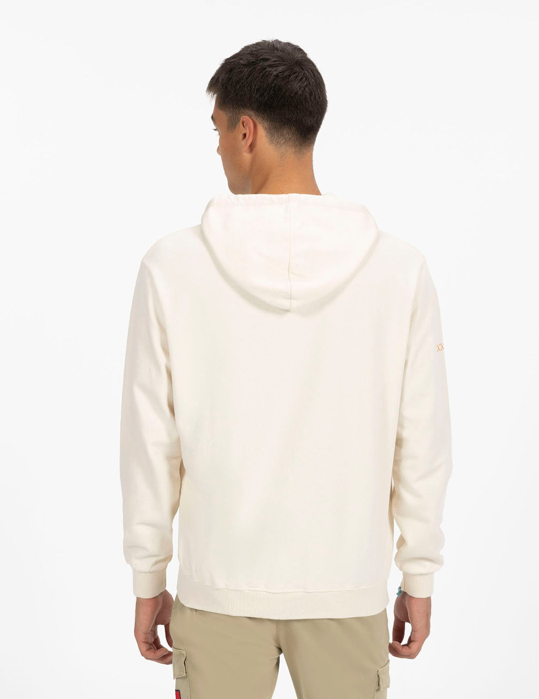 SUDADERA CAPUCHA ETIQUETA MONTAÑA BLANCO ROTO