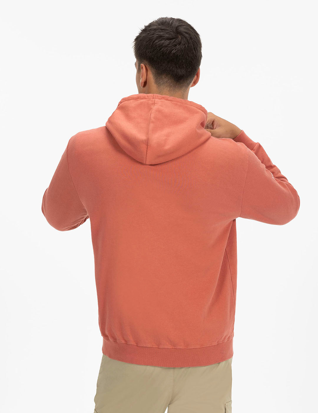 SUDADERA CAPUCHA ETIQUETA MONTAÑA ROSA FLAMINGO