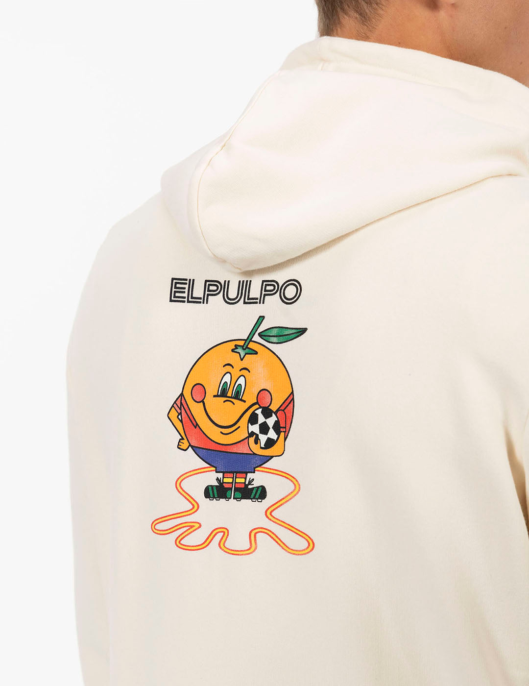 SUDADERA CAPUCHA ESTAMPADO TRIPLE LOGO NARANJITO BLANCO ROTO