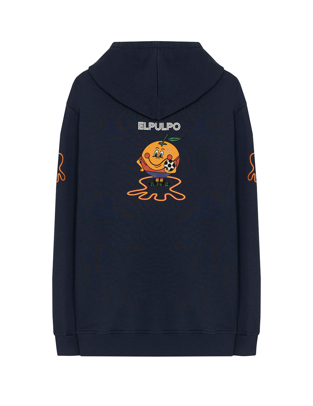 SUDADERA CAPUCHA ESTAMPADO TRIPLE LOGO NARANJITO AZUL MARINO DELAVÉ