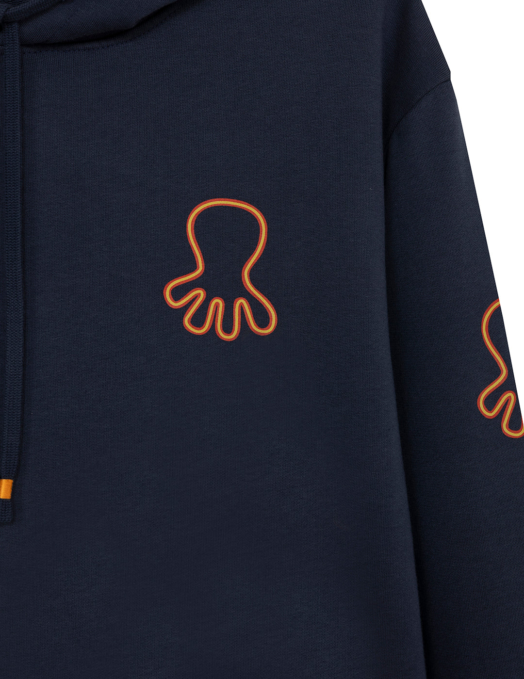 SUDADERA CAPUCHA ESTAMPADO TRIPLE LOGO NARANJITO AZUL MARINO DELAVÉ