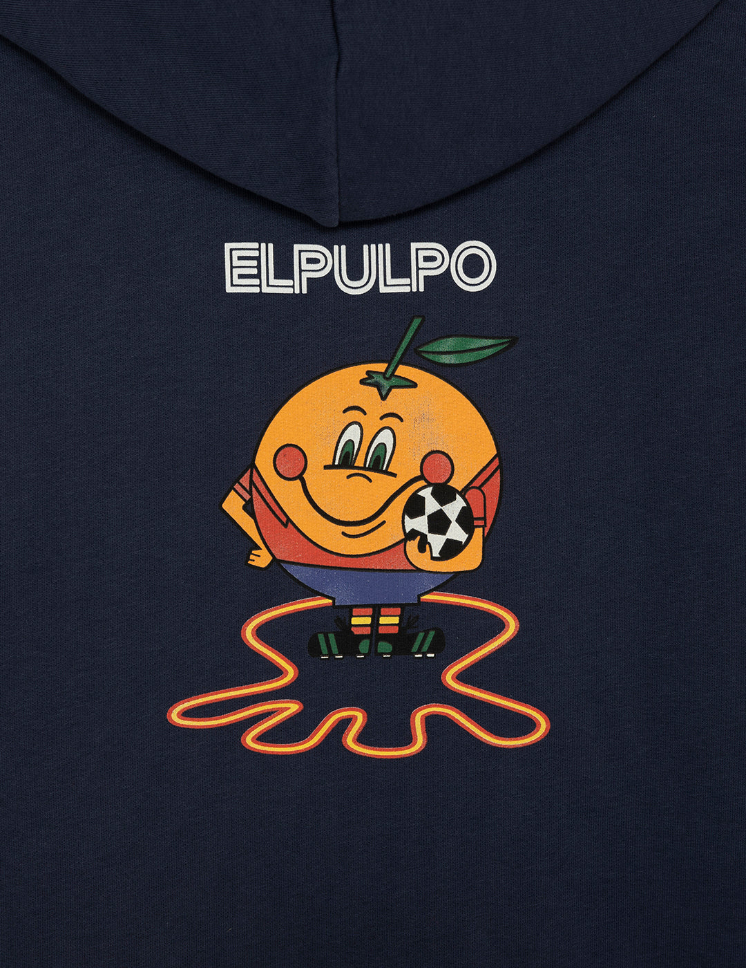 SUDADERA CAPUCHA ESTAMPADO TRIPLE LOGO NARANJITO AZUL MARINO DELAVÉ