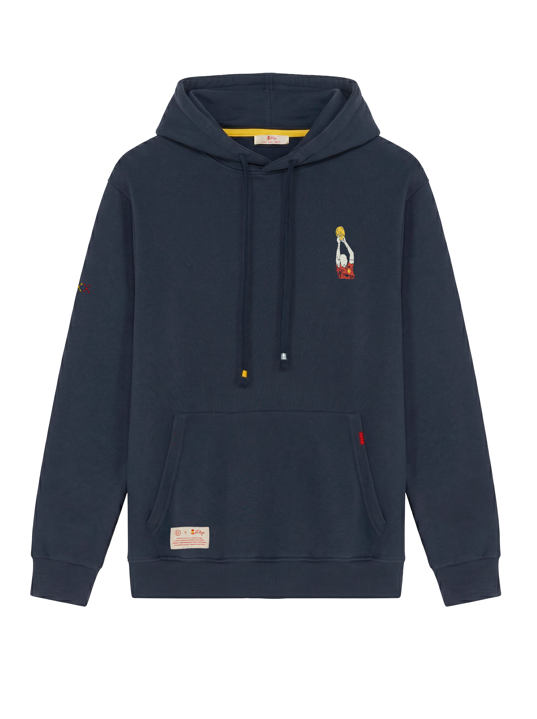 SUDADERA CAPUCHA ESTAMPADO VINTAGE FOOTBALL AZUL MARINO DELAVÉ