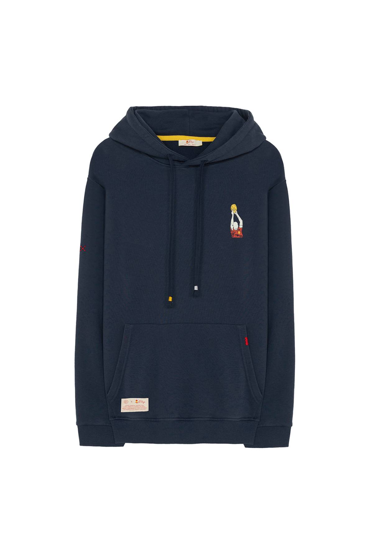 SUDADERA CAPUCHA ESTAMPADO VINTAGE FOOTBALL AZUL MARINO DELAVÉ