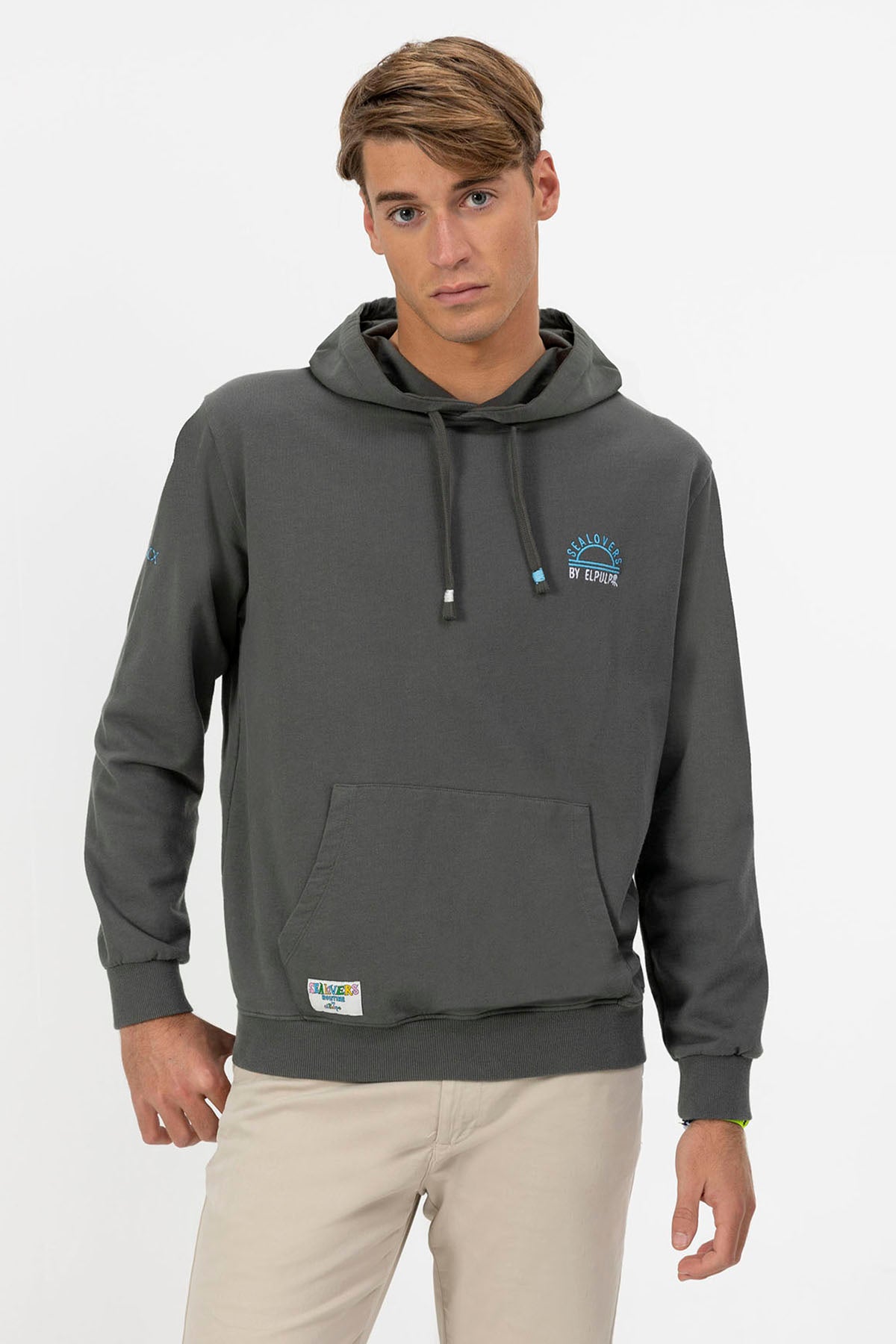 SEALOVERS SUN ANTHRACITE EMBROIDERED HOODIE