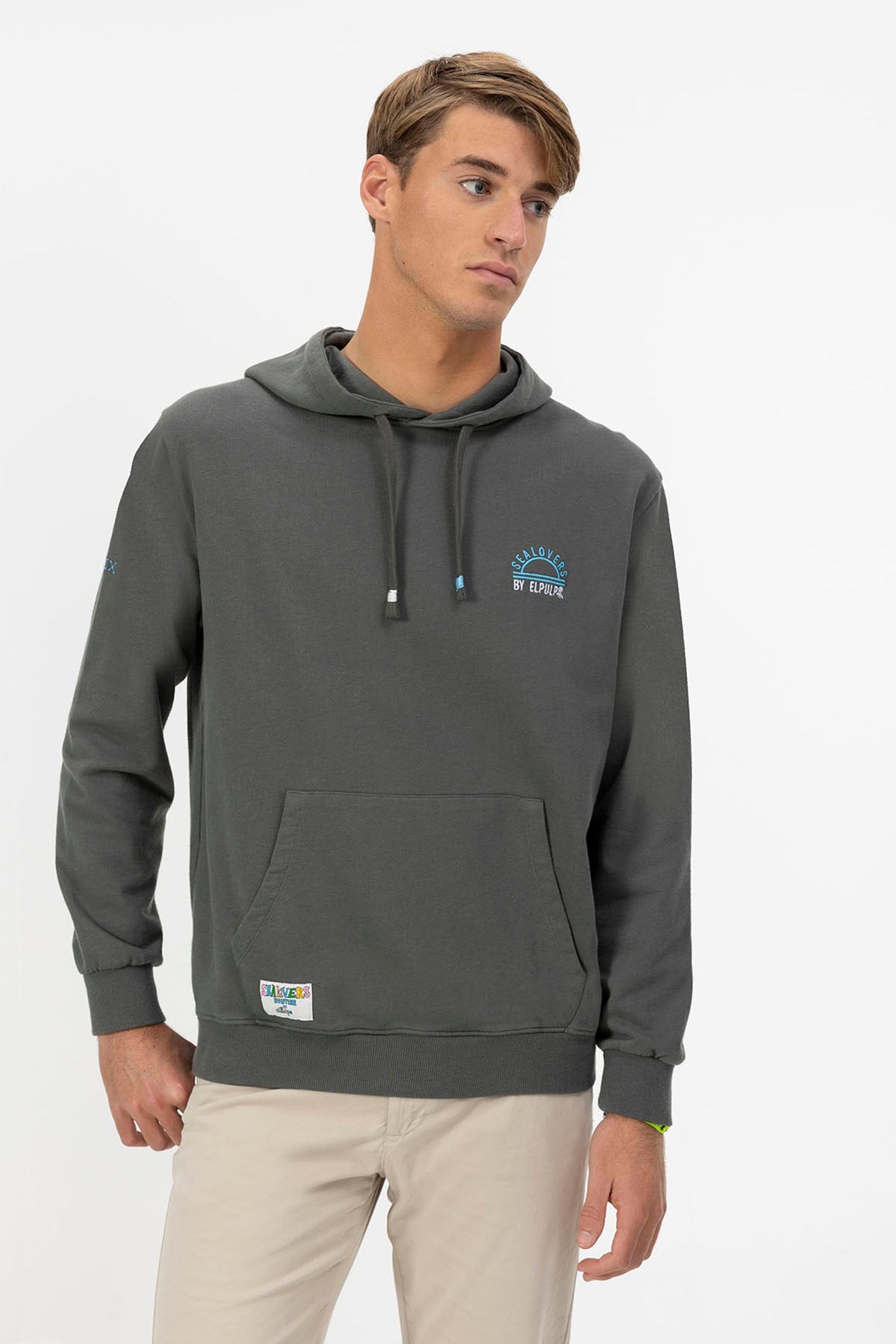 SEALOVERS SUN ANTHRACITE EMBROIDERED HOODIE