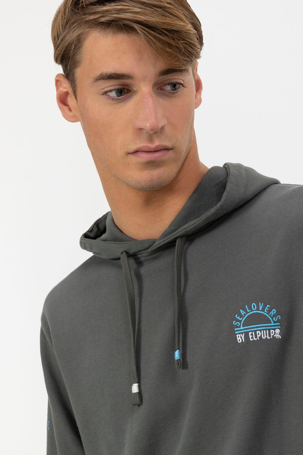 SEALOVERS SUN ANTHRACITE EMBROIDERED HOODIE